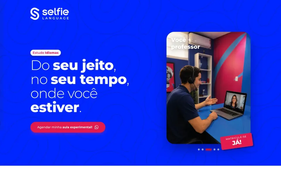 Site da Selfie Language, construído pela Vortex